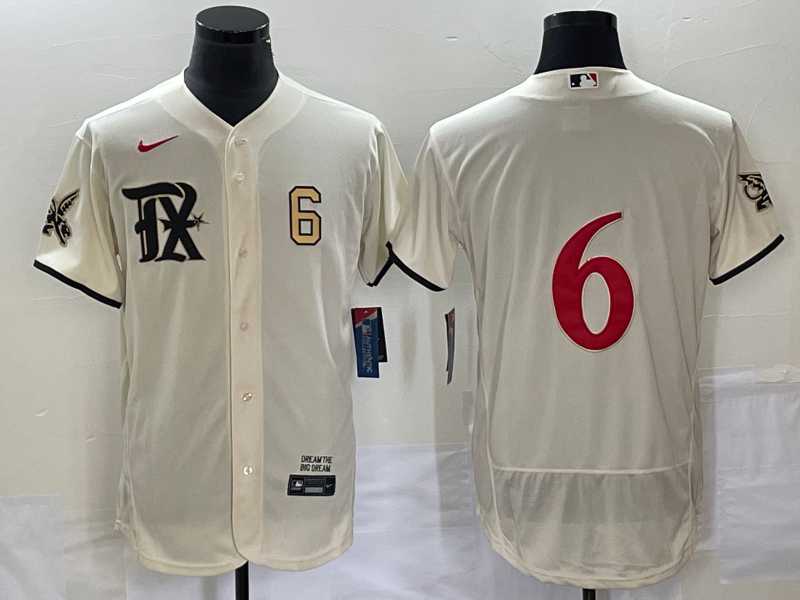 Men%27s Texas Rangers #6 Josh Jung Cream 2023 City Connect Flex Base Stitched Baseball Jersey->texas rangers->MLB Jersey